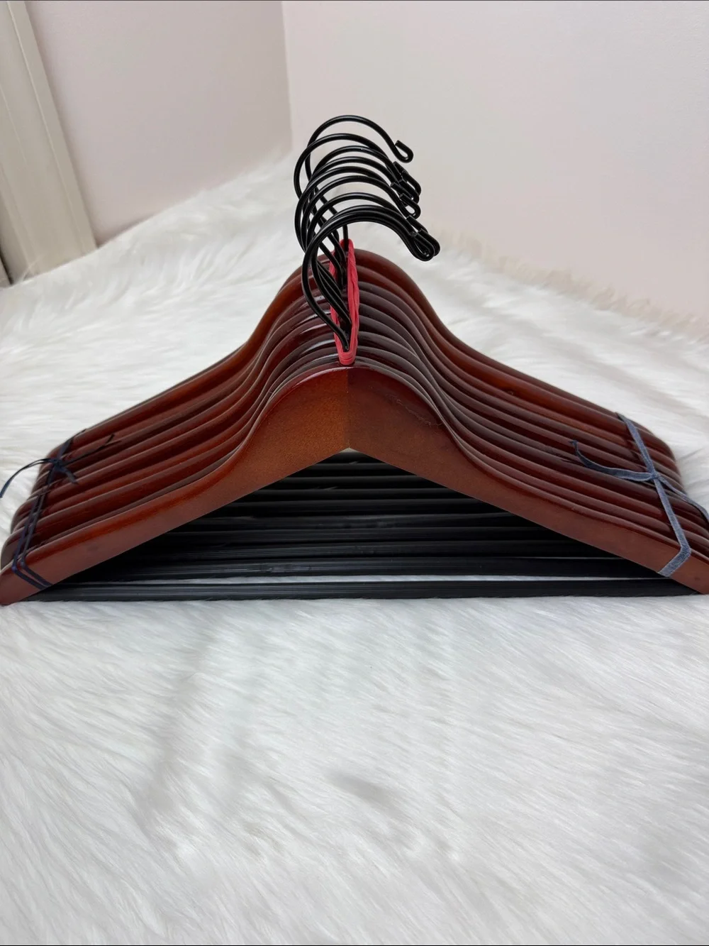 Brookstone Premium Wooden Suit Hangers in Mahogany - Set of 10